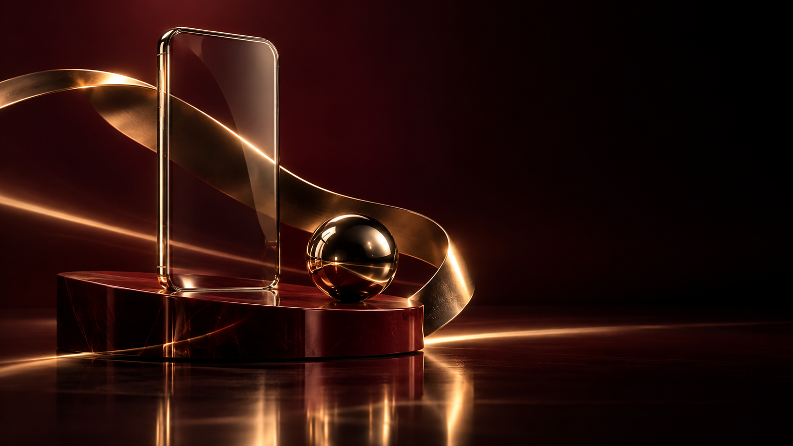Abstract burgundy and gold digital object